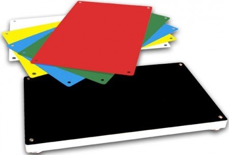 Schneidebrett inkl. 6 Auflagen und Edelstahlfüssen