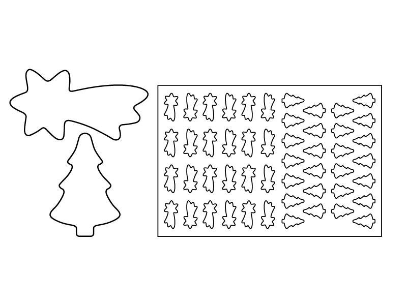 Keksausstechmatte Tannenbaum/Komet