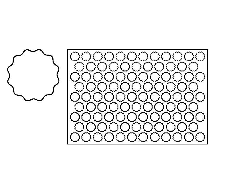 Keksausstechmatte rund, gezackt