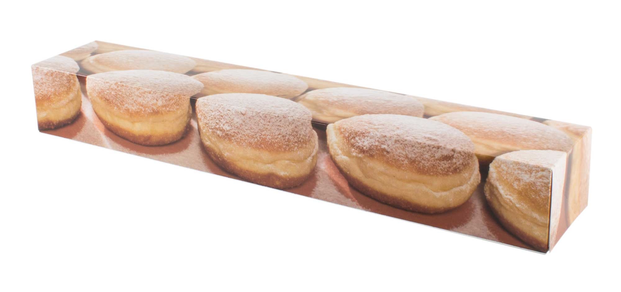 Krapfenkarton mit Krapfenmotiv