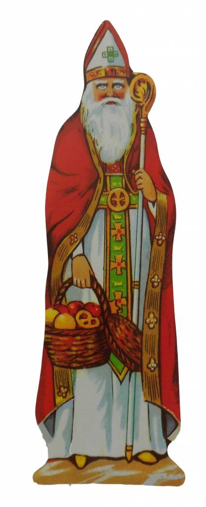 Lebkuchenbilder, Nikolaus mit Stab + Korb 130 mm